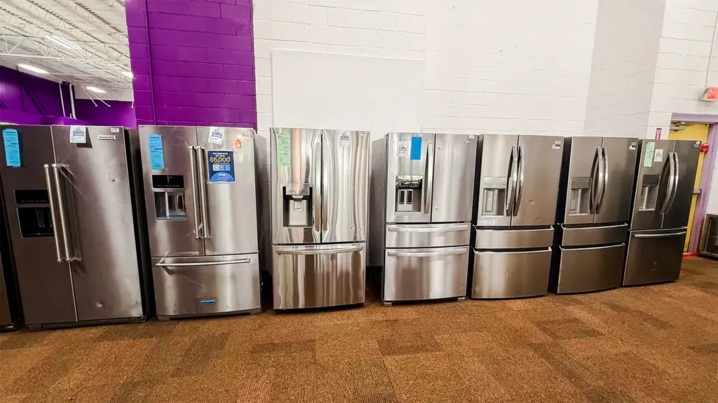 Stainless French door refrigerators at Compare Deals appliance outlet