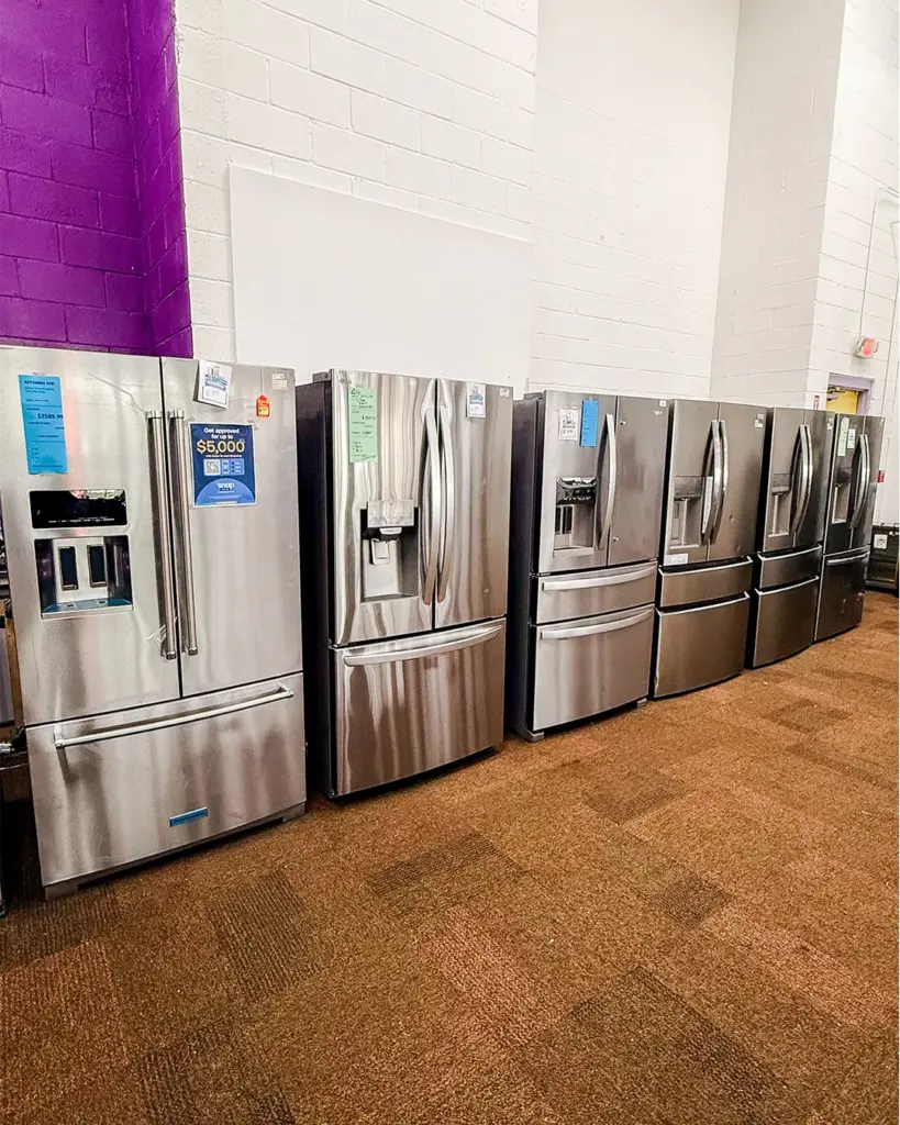 Premium stainless French door refrigerators with compare price tag at Compare Deals