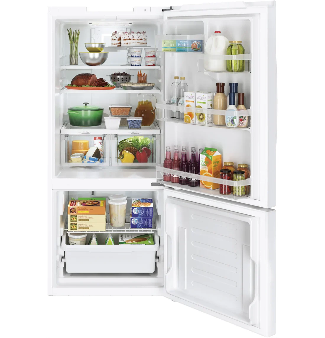 GE GBE21DGKWW Bottom-Freezer Refrigerator photo 2
