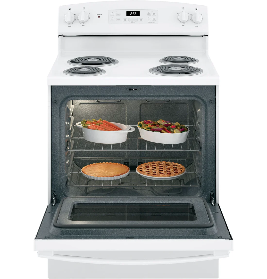 GE JB256DMWW Freestanding Electric Range photo 2