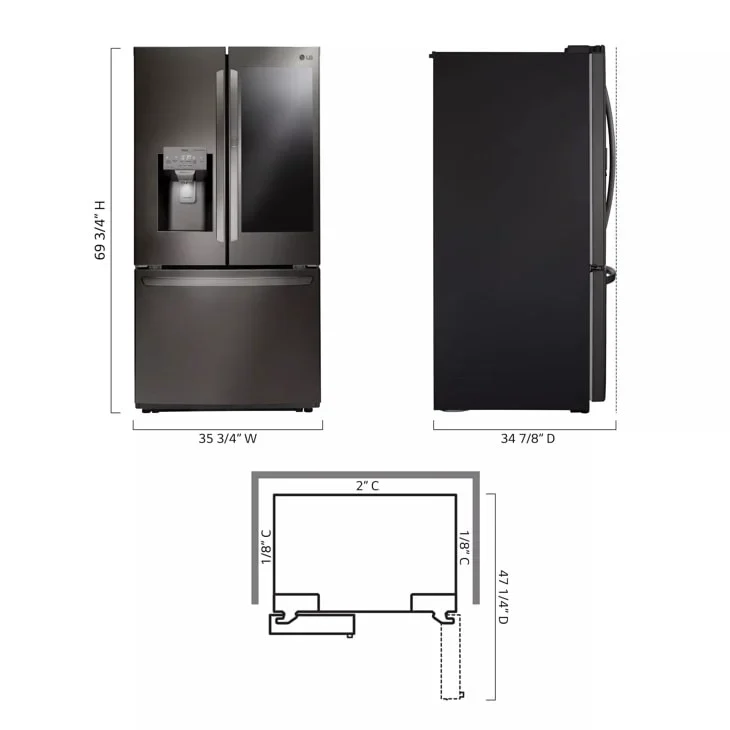 LG LFXS26596D refrigerator at Compare Deals outlet serving Buford GA