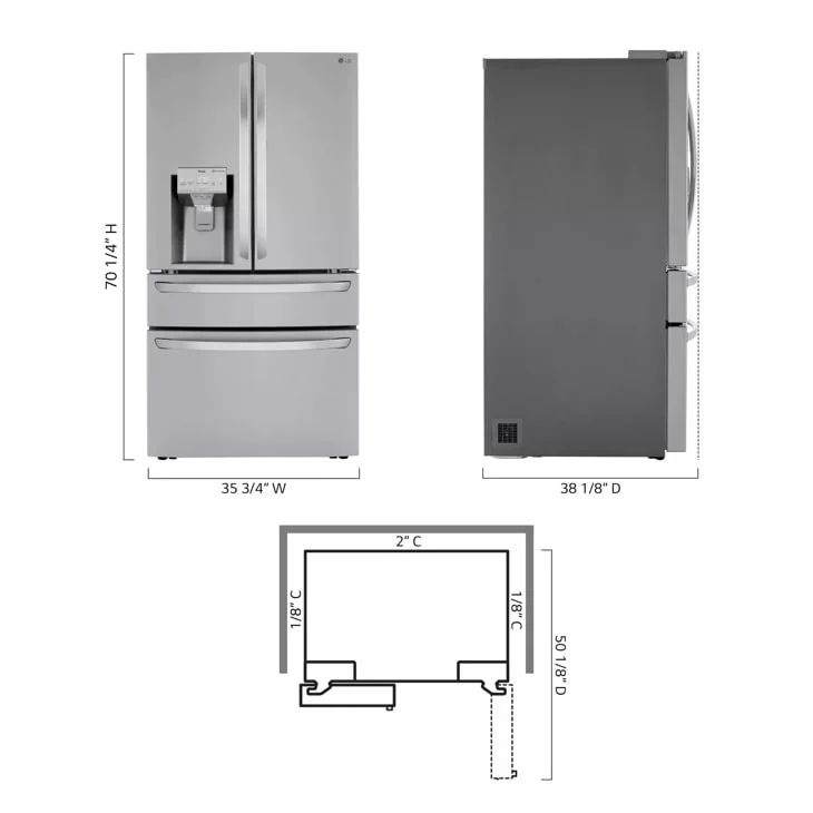 LG LLMXS3006S refrigerator at Compare Deals outlet serving Sugar Hill GA