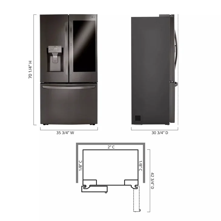 LG LRFVC2406D refrigerator at Compare Deals outlet serving Sugar Hill GA